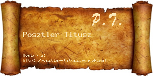 Posztler Titusz névjegykártya